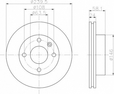 HELLA PAGID 8dd355100531 -  Тормозной диск